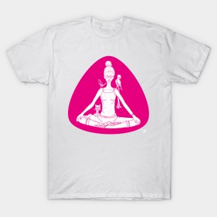 Yoga woman with pets T-Shirt